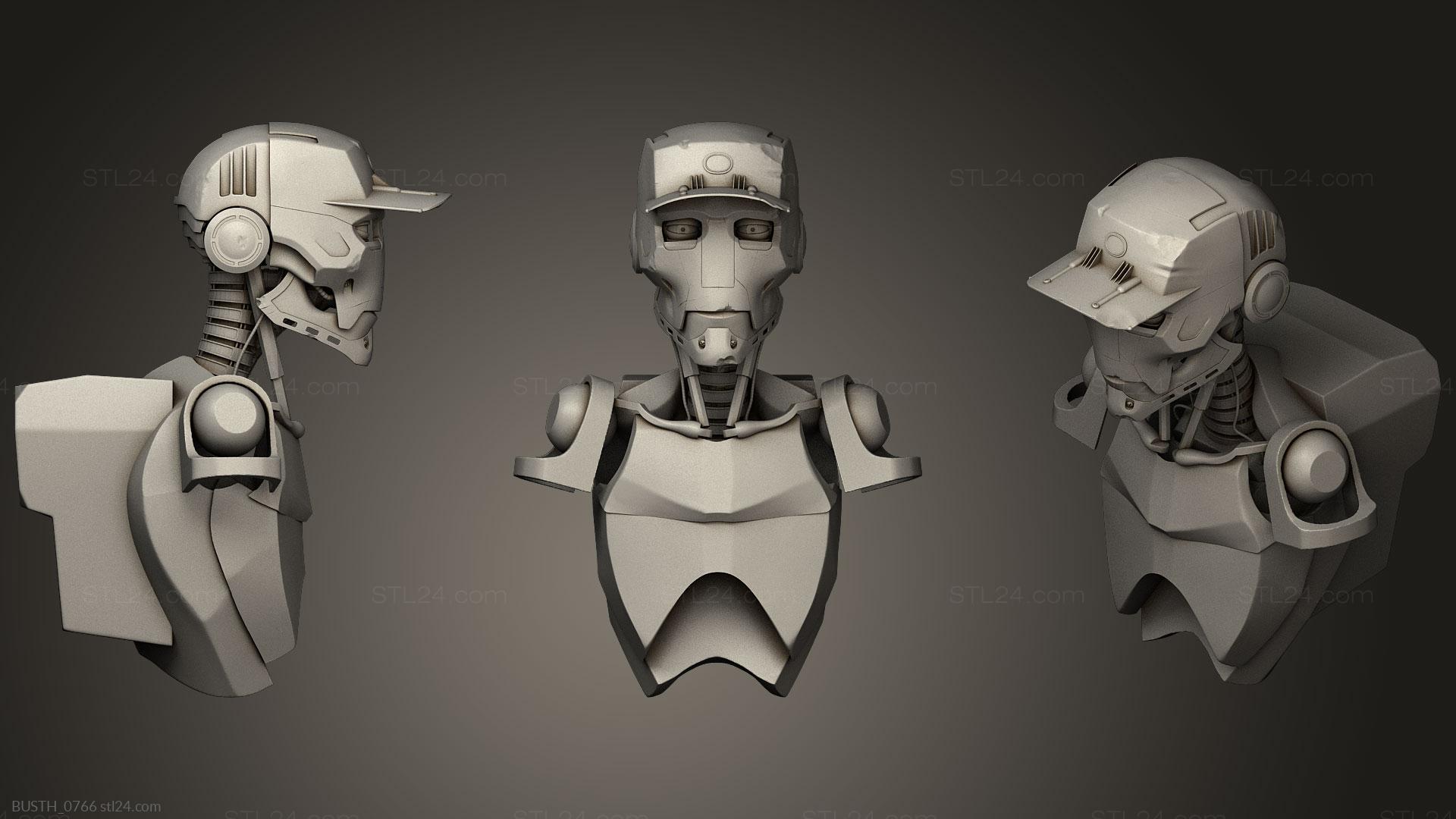Бюсты монстры и герои (Конструкция робота B, BUSTH_0766) 3D модель для ЧПУ станка